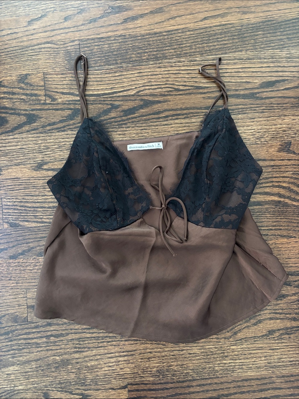 Abercrombie & Fitch Brown Cami with Black Lace Cups